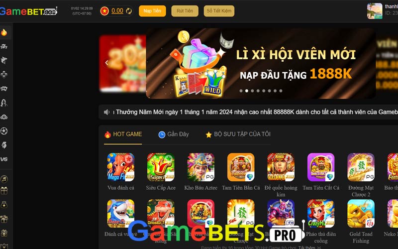 Điều kiện để nạp tiền gamebet nhanh