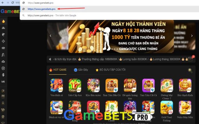 Nhớ truy cập vào đúng link để tải ứng dụng gamebet chính xác nhé